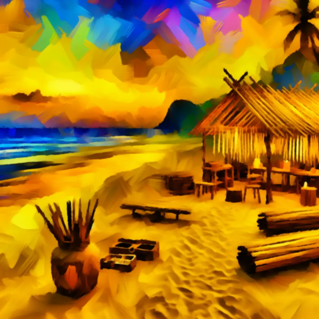 Tropikalna plaża z warsztatem rzemieślniczym w Spirit of the Island